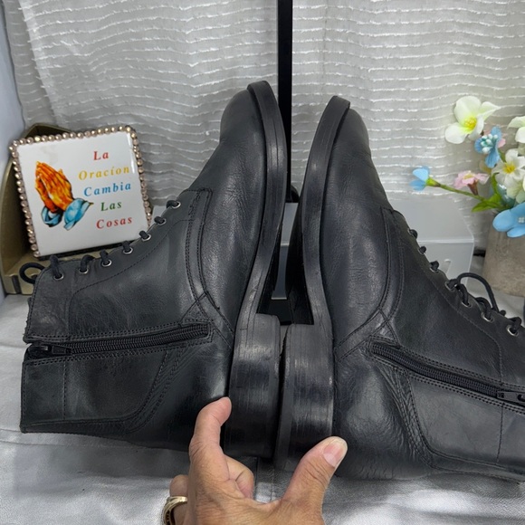 (B2)Mark Nason Los Angeles
Black Leather Lace-Up Boots with Side Zip -Men's 10.5 - Picture 9 of 12